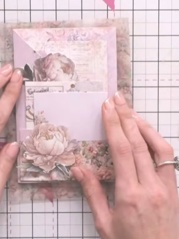 Step 8: Measure and score the vellum at half-centimetre intervals down each side to create fold lines for the envelope