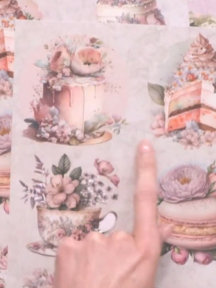 Step 1: Select a watercolour-edged paper topper from your collection. Choose one with a fluid, organic edge rather tha