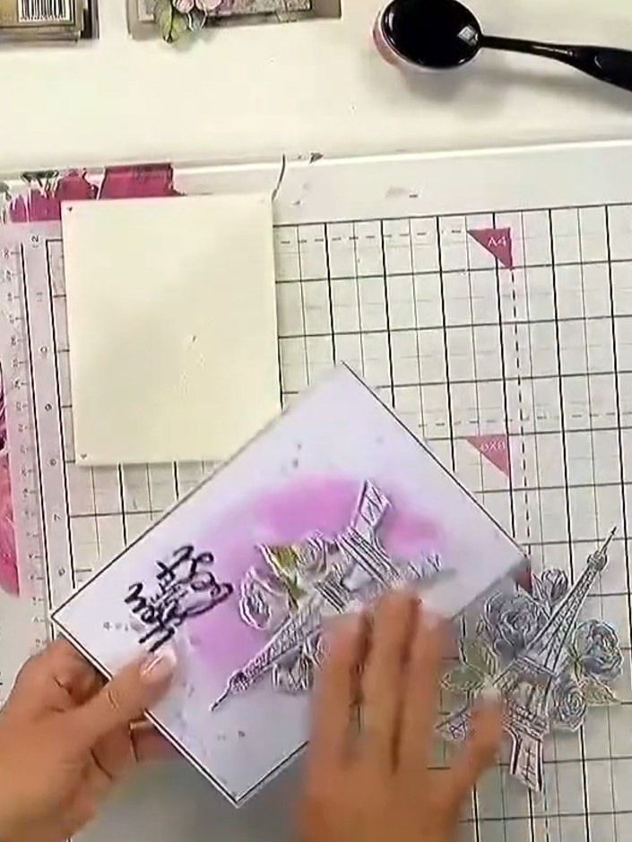 Step 6: Run the stamped and die-cut design through your die-cutting machine to cut out the finished image from the car