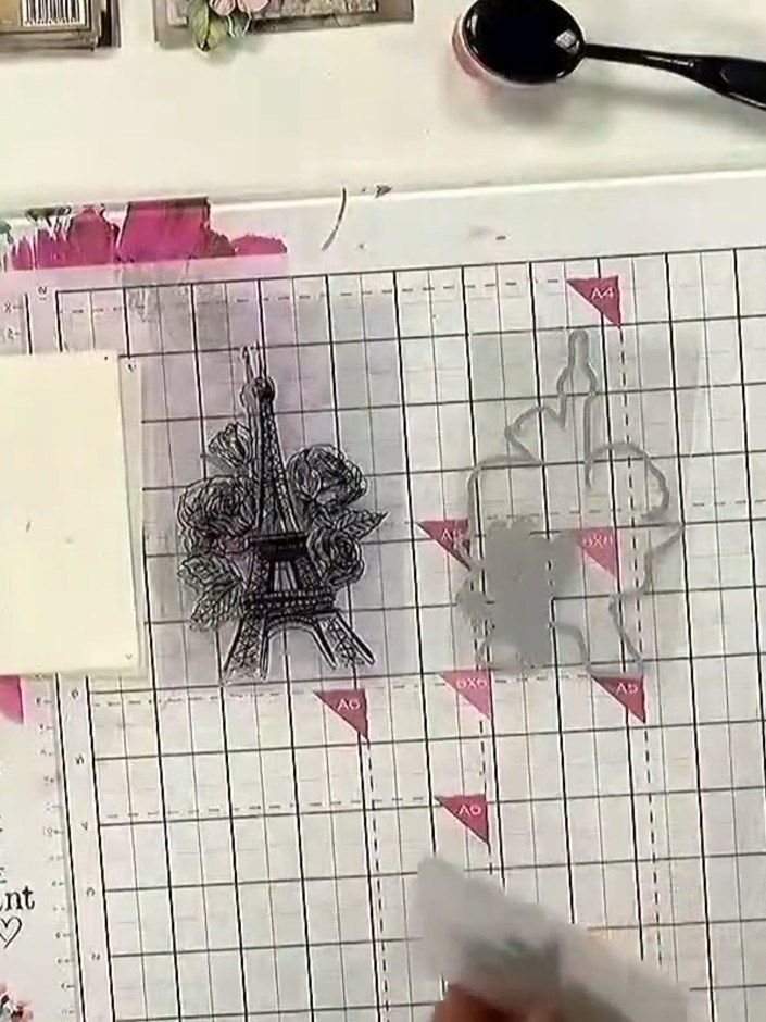 Step 2: Open the 3D embossing folder and position your card stock on the raised side of the folder. Place the card sto