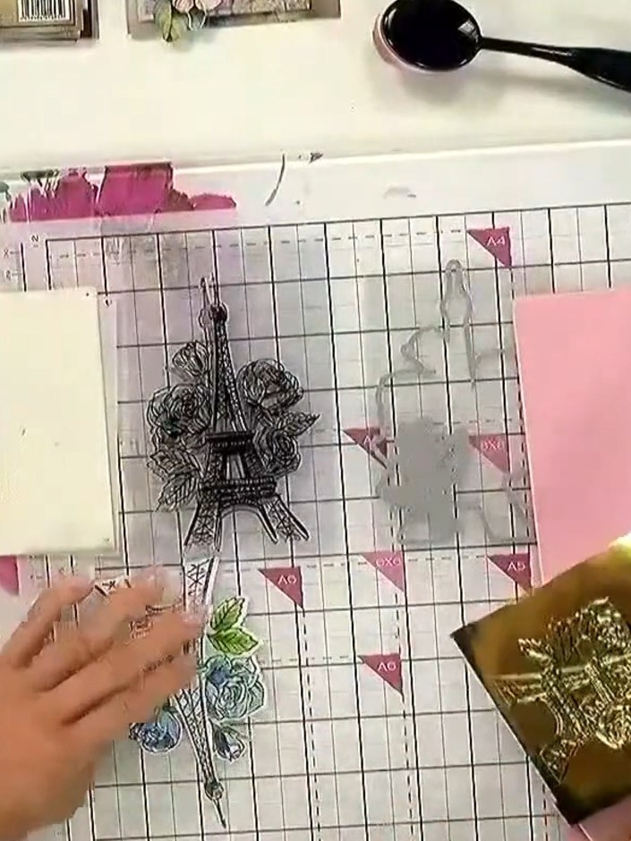 Step 6: Carefully remove the embossing folder from your card. Admire the raised and recessed 3D effect created on the 