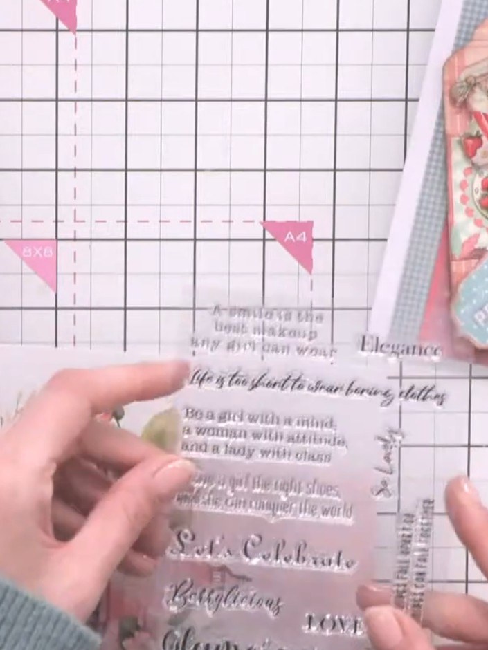 Step 9: Colour the sentiment stamp with alcohol markers to add depth and dimension. Use coordinating colours to enhanc