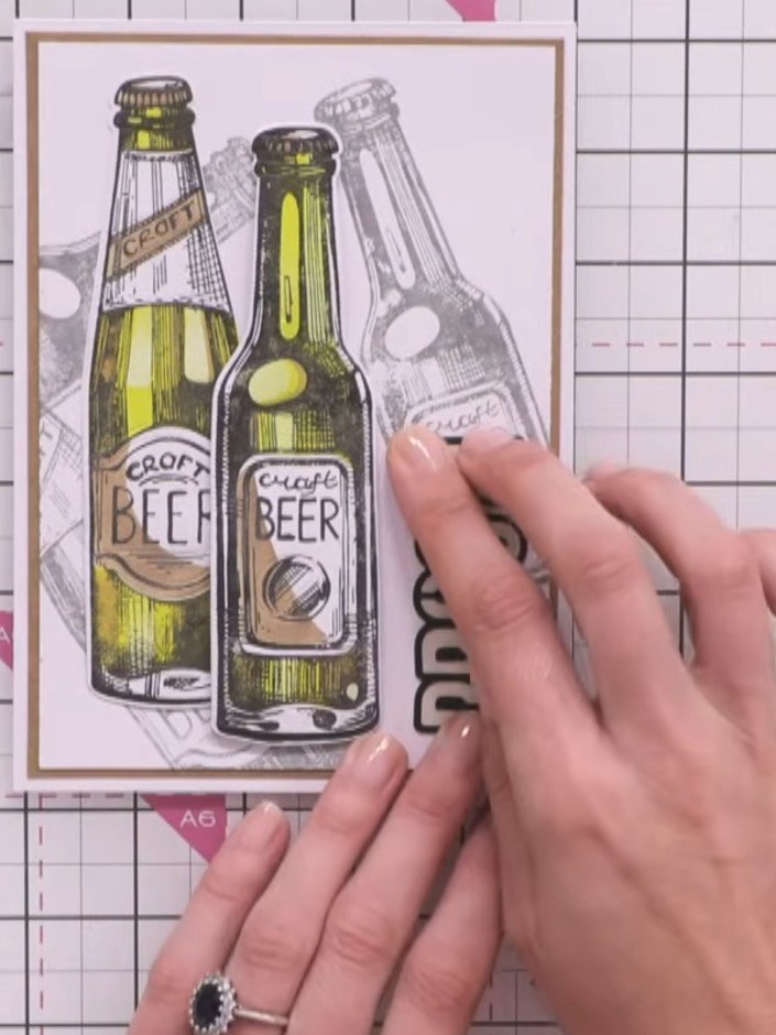 Craft Beer Quattro Karte mit geschichteten Flaschen - the finished project