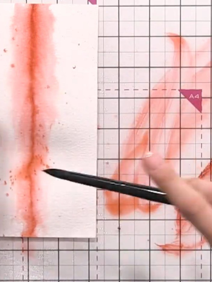 Step 5: Add more red ink to the watercolour panel to intensify the colour where needed, building up the depth and vibr