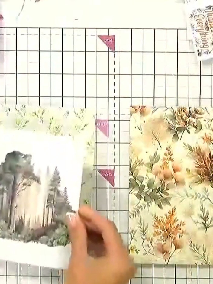 Step 1: Select a card blank with a watercolour background design. Choose from the available designs featuring nature s