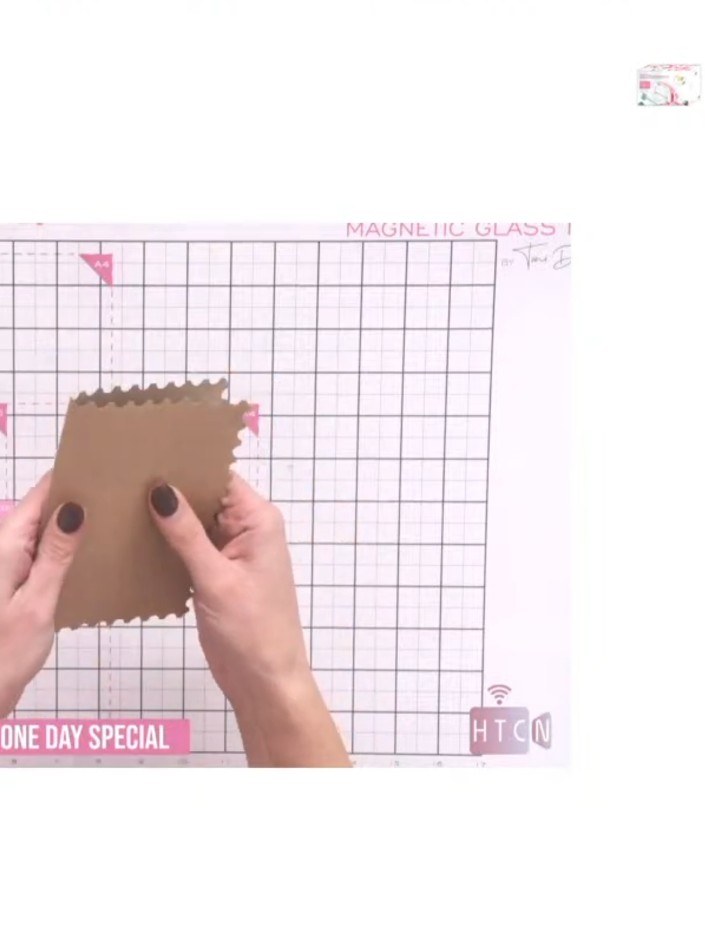 Step 3: Take a piece of contrasting cardstock (such as kraft card) and adhere it to the back of your die-cut postage-e
