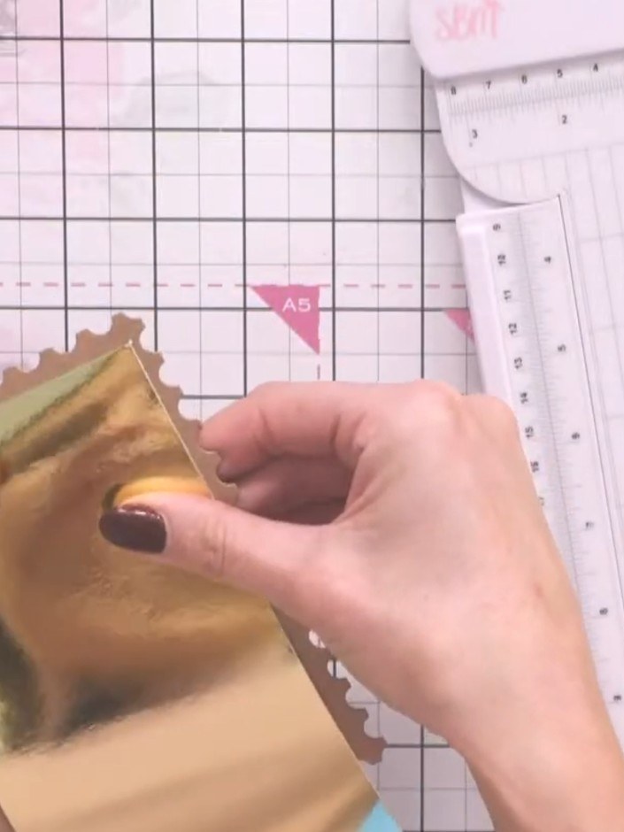 Step 4: From the off-cut of your card, cut a thin strip approximately 1-2cm wide to use as your closure clasp.