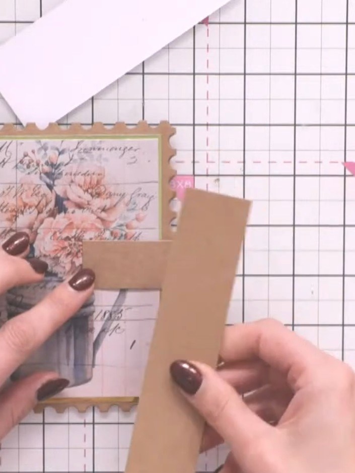 Step 6: Fold a thin strip of mirror board or metallic card in half lengthways and attach it along the edge of your clo