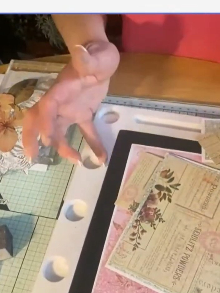 Step 5: Add dimension to your fussy-cut floral elements by gently creasing them down the centre and pulling back the p