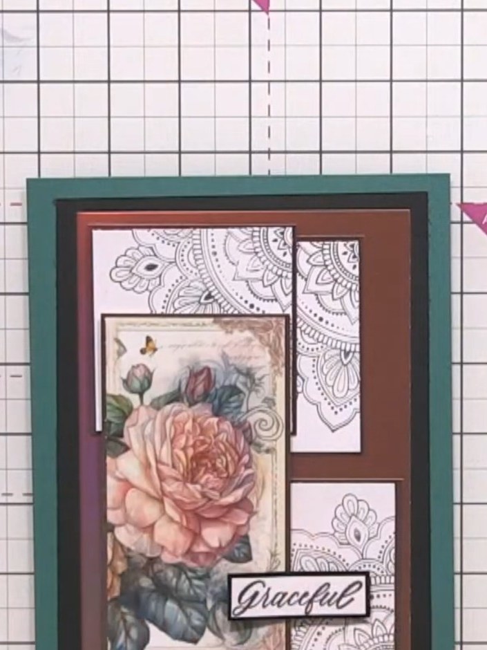 Vintage-Serendipity-Mosaikkarte mit geschichteten Panels - the finished project