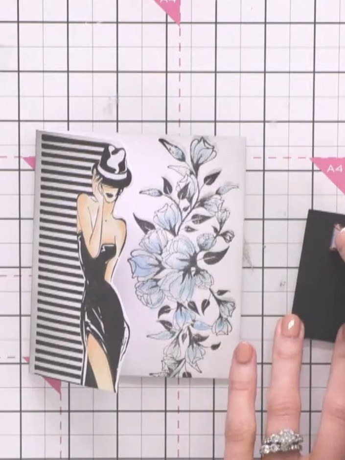 Aquarellierte Frau mit floraler Silhouette – Karte - the finished project