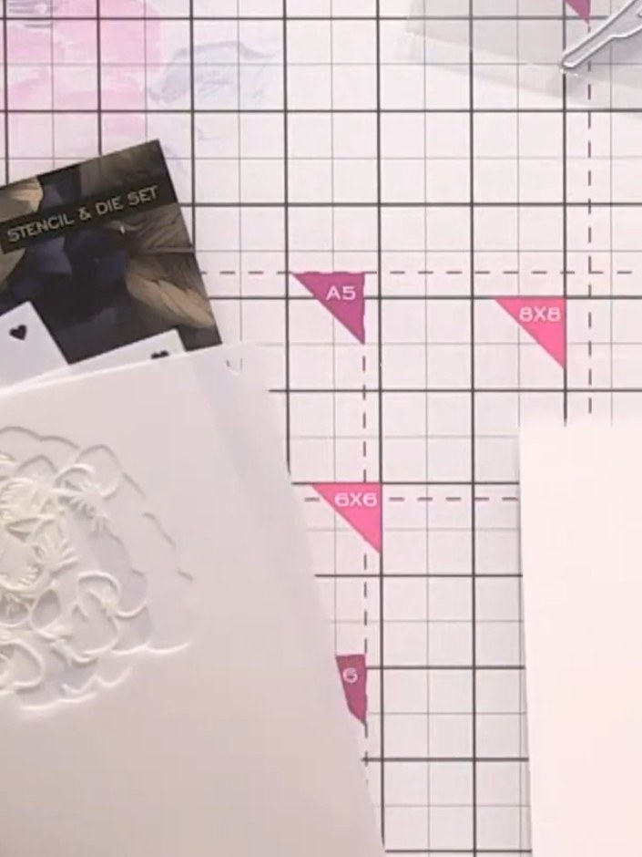Step 1: Place your watercolour card stock on your craft mat. Position stencil number one on top, aligning it with the 