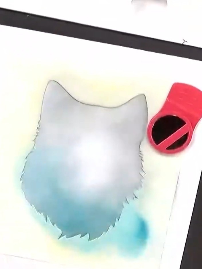 Step 2: Apply a contrasting colour such as teal to the bottom portion of the stamped silhouette using the blending too