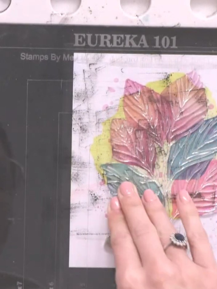 Step 3: Stamp the sentiment onto your prepared card in your desired position using the stamps from the Radiant Poppies