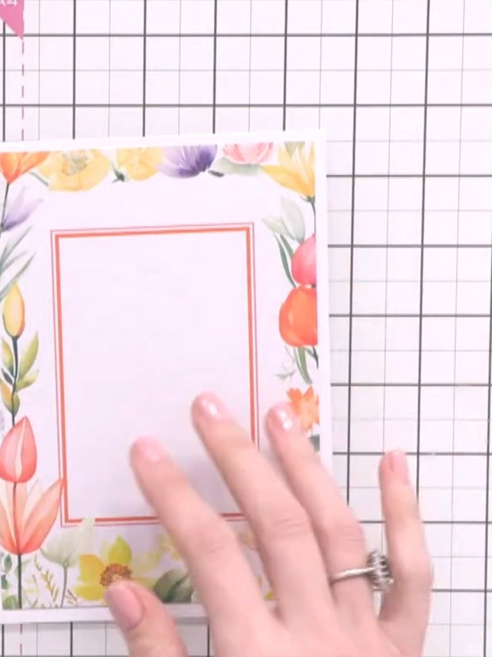 Step 1: Select a pre-folded card blank from the Flora & Fauna Toppers pad. The toppers are already sized to fit the ca