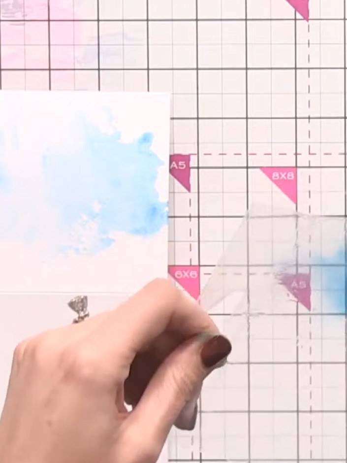 Step 6: Allow the first layer of blue ink to dry slightly. Using the heat tool or allowing to air dry, repeat the cell