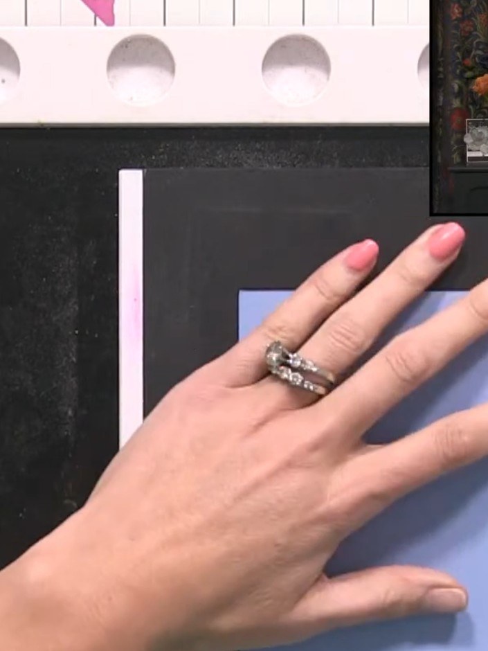 Step 8: Review all your stamped pieces and select your favourite coloured background card for your finished card.