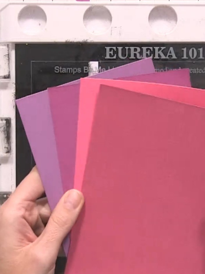 Step 1: Gather four pieces of card stock in graduated colours, ranging from light to dark. For example, use shades pro