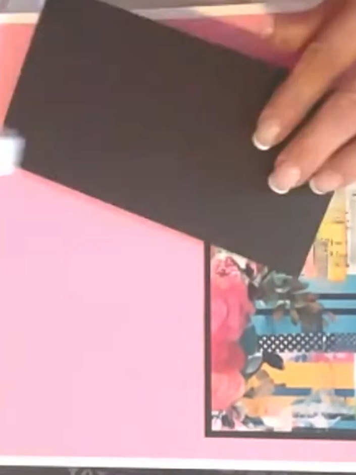 Step 12: Frame the entire background with black distress ink, applying it lightly around all the edges to pull the desi