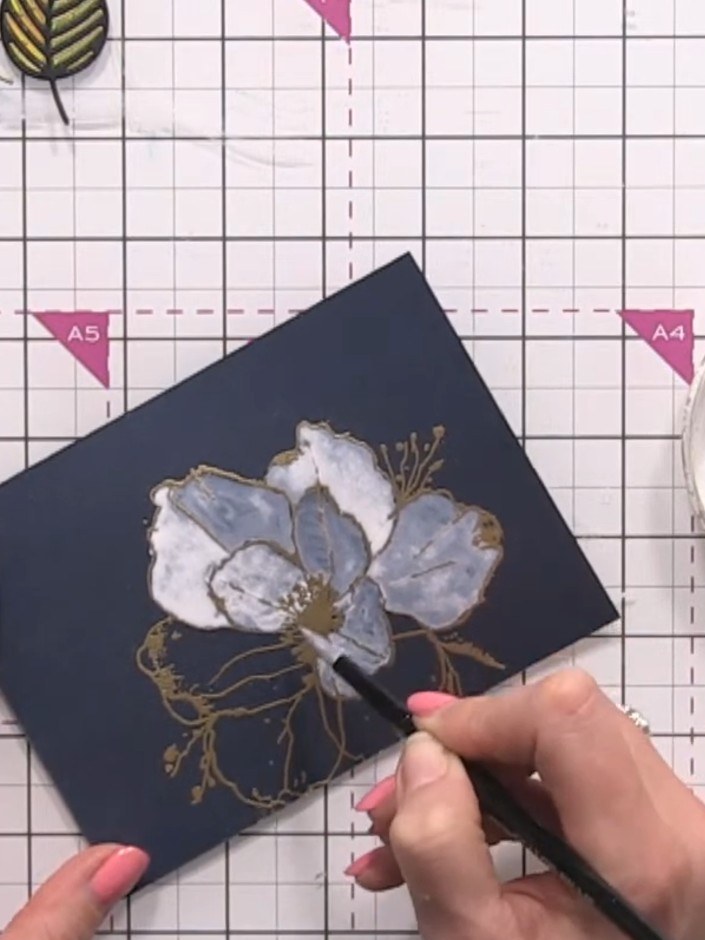 Step 8: Allow the white paint to dry completely. Areas with more water will create a smoky, ethereal effect on the flo