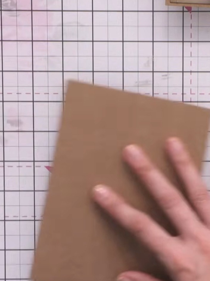 Step 4: Press the wet inked block onto your white cardstock at an angle. Lift the block away to reveal a textured ink 