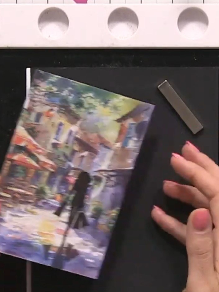 Step 5: Select a coordinating paper from the Peaceful Moment collection to use as your card base or background. Choose