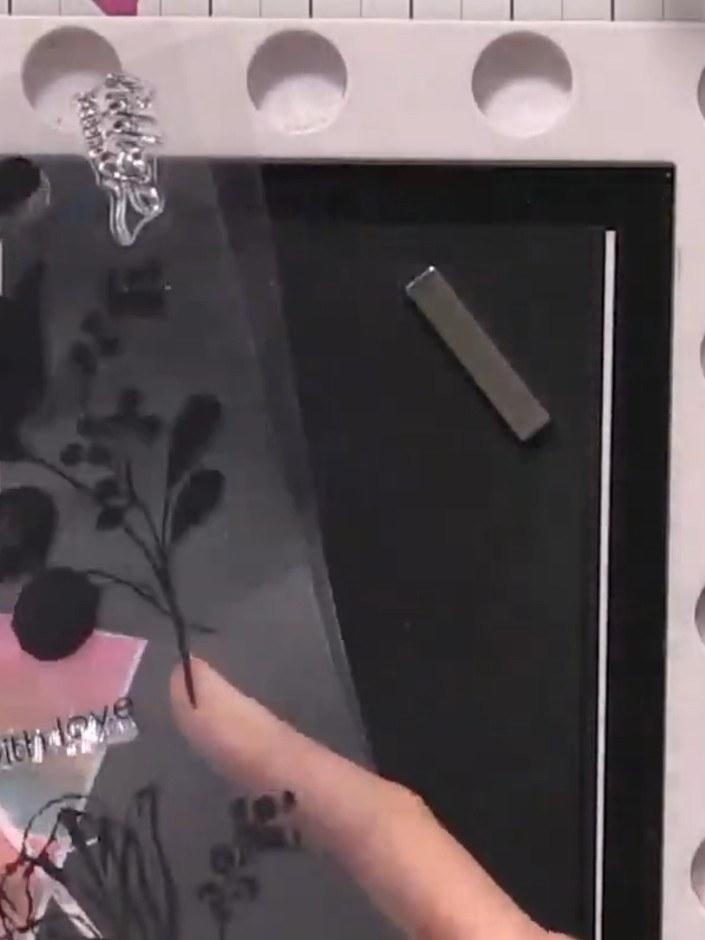 Step 1: Select one of the decorative tile stamps from the collection. The stamps feature various floral and geometric 