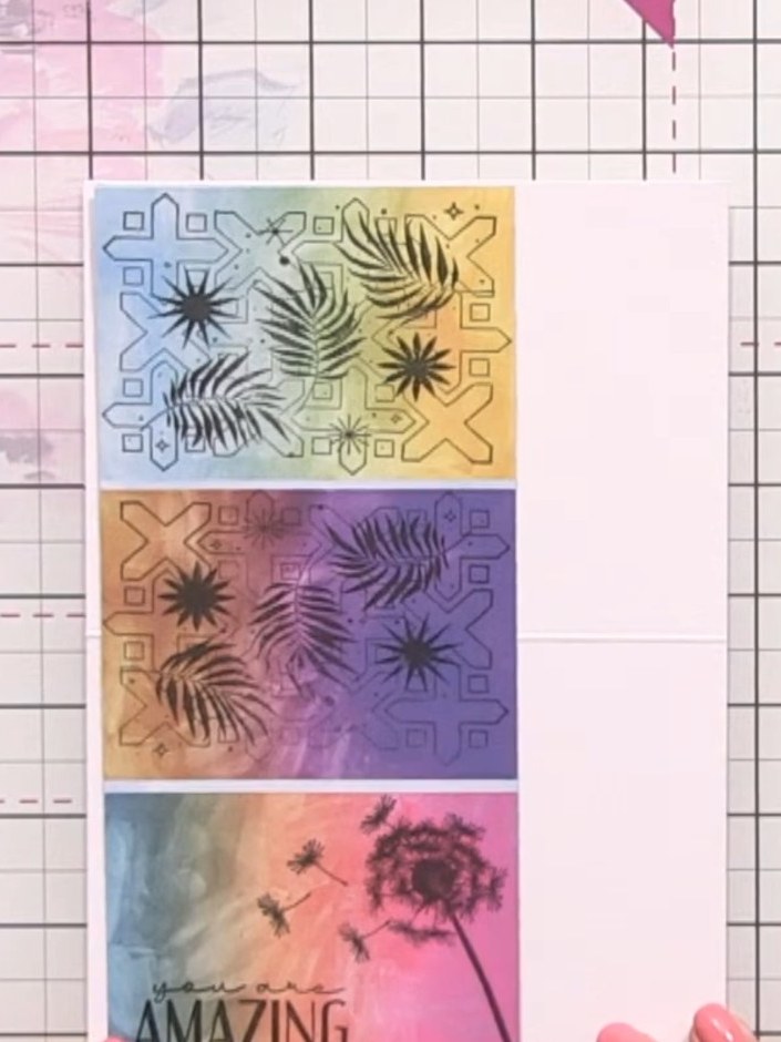 Decorative Tile Stamped Card - the finished project