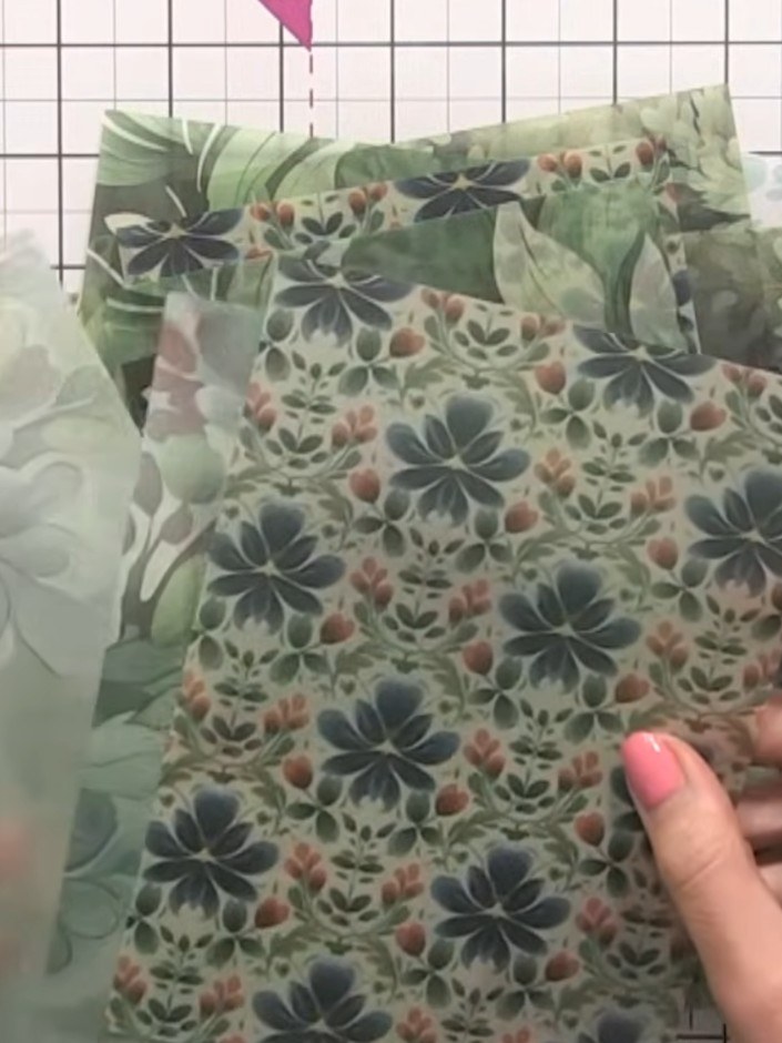Step 1: Select a piece of patterned vellum from your collection. Choose one with a light area so you can see detail un
