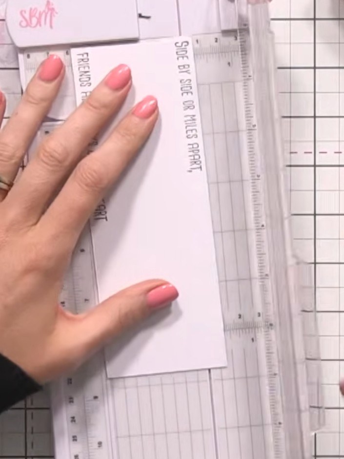 Step 4: Cut a piece of vellum to overlay on your card base. You can adjust the length to suit your preference - it doe