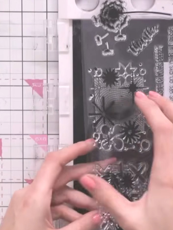 Step 2: Select a background panel stamp from the collection. Choose a stamp design that will work well for your card b