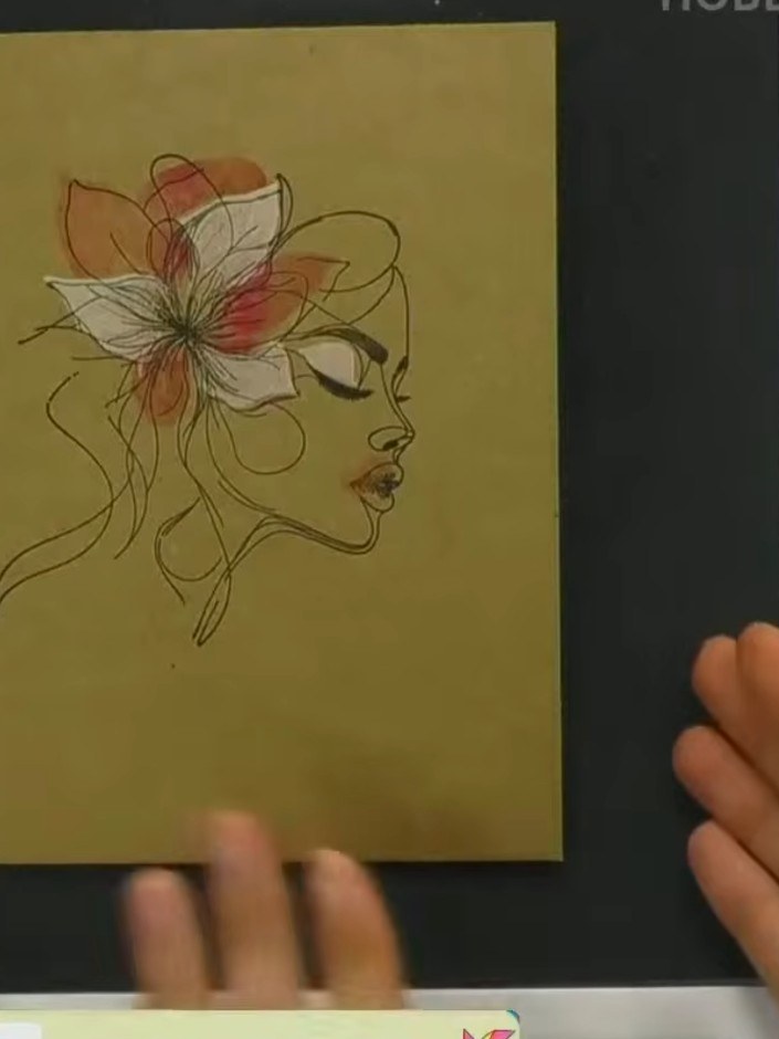 Step 10: If desired, add a sentiment stamp underneath the floral design, leaving plenty of white space around it to mai