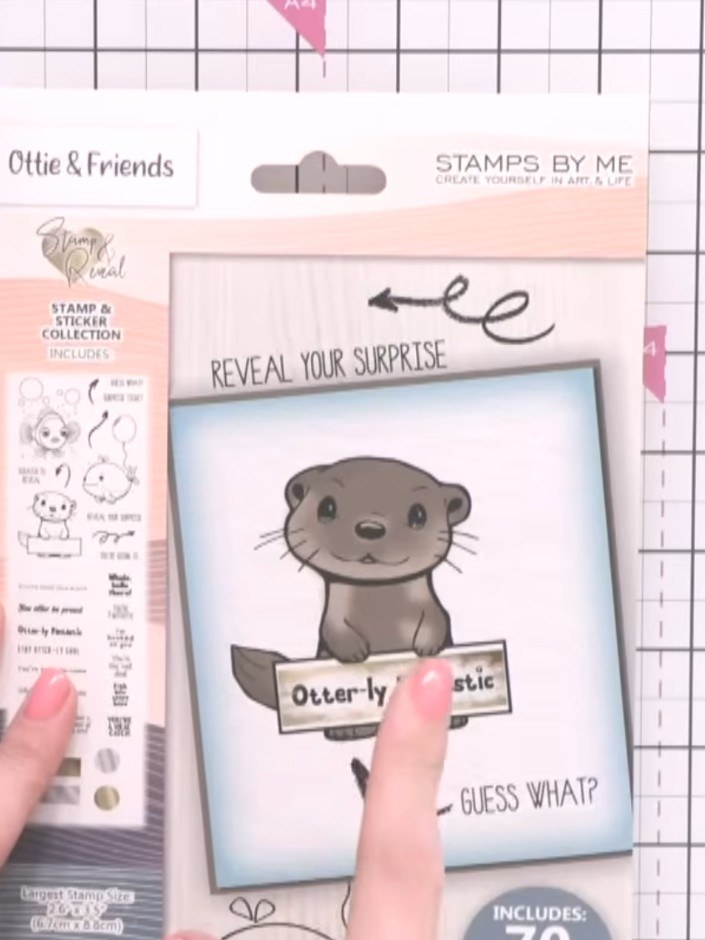 Step 1: Select your Ottie & Friends stamp and reveal stamp set. This set includes 70 stamps and reveal stickers featur