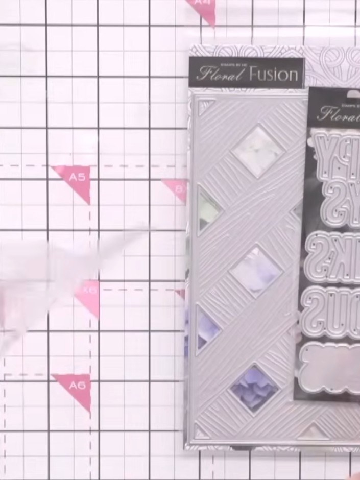 Step 5: Use the trellis die to cut through white card stock, creating an embossed wood-grain effect on the die-cut pie