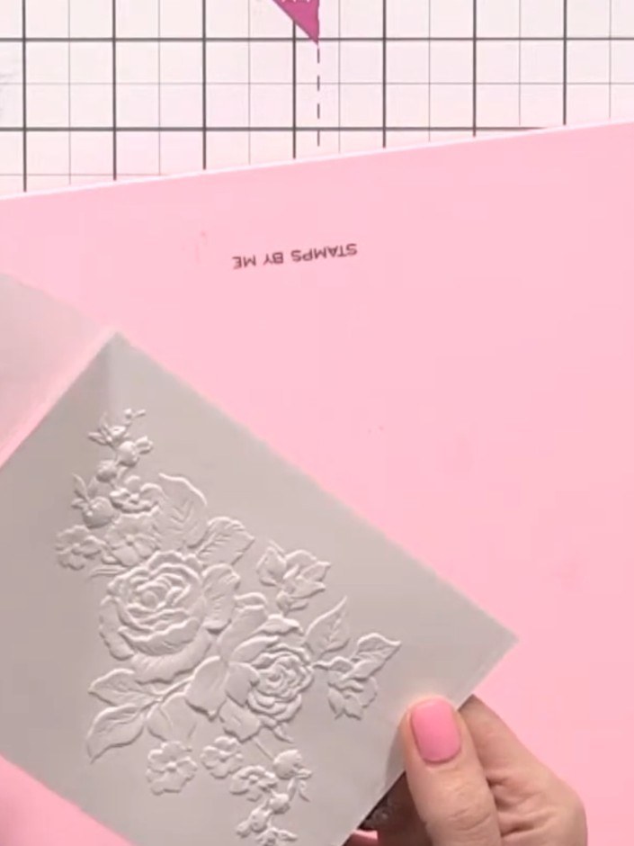 Step 3: Using a water brush, wet individual petals one at a time on the embossed rose design. Work carefully petal by 