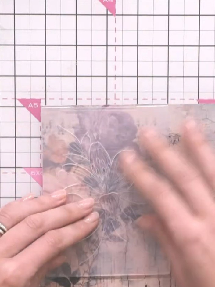Step 2: Select the first Heart Wreath layering stencil and position it on your paper. Use a pencil to mark the hearts 