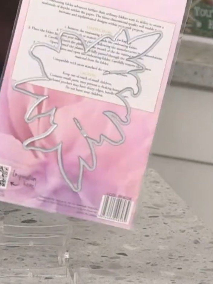 Step 5: Carefully remove the paper from the embossing folder to reveal the beautiful embossed lily design.