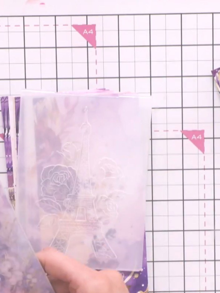 Step 2: Run the embossed paper through your die-cutting machine to create the flower design. Use your A4 die-cutting a