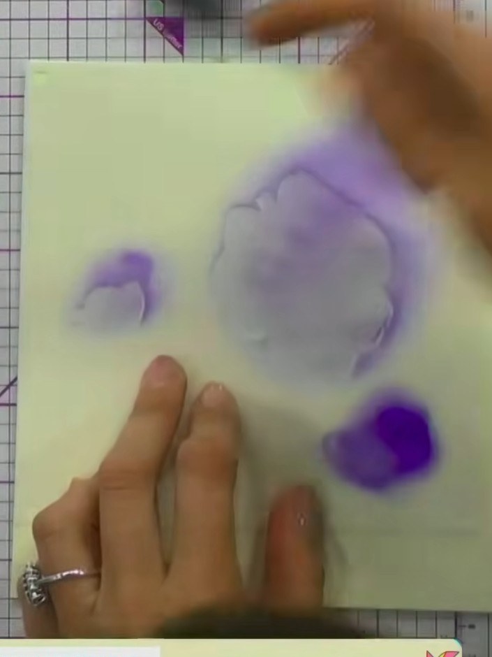 Step 3: Choose a dye-based ink colour and tap it lightly through the stencil using a sponge dauber. Build up the colou