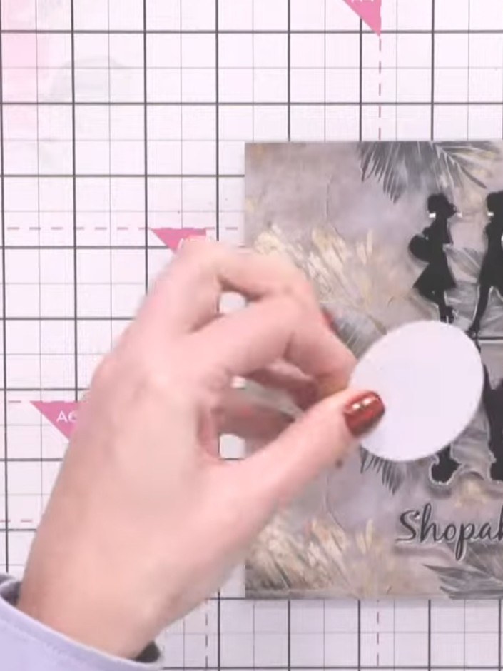 Step 2: Ink the entire Reflection stamp with black ink, pressing the ink pad firmly across the stamp surface to ensure