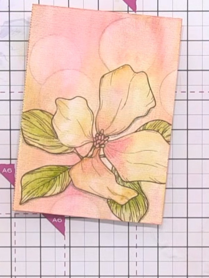 Botanische Aquarell-Karte mit Heißfolie und Bokeh-Blaseneffekt - the finished project