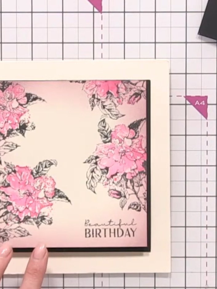 Vintage-Geburtstagskarte mit Blumen in Lamination-Technik - the finished project