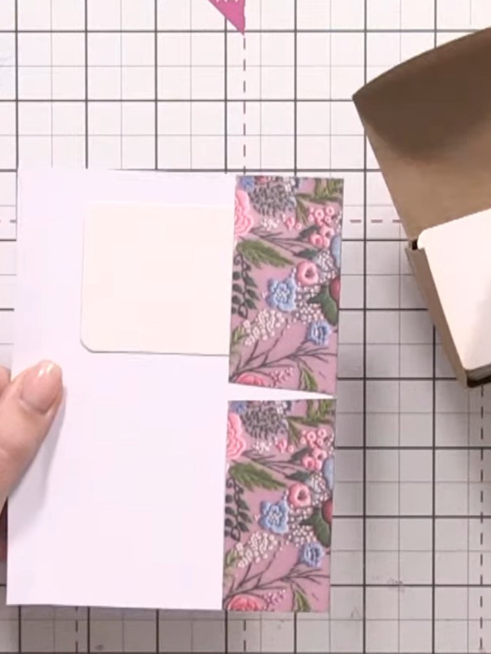 Step 9: Use a 1-inch circle punch to punch a circle at the top of each pocket opening to create a finger pull for easy