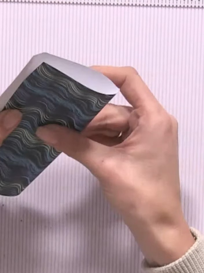 Step 3: Trim away the hinge section that overlaps with your pocket area to prevent bulk when the pieces are layered to
