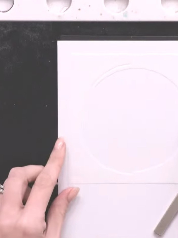 Step 1: Take your card blank and position it in landscape orientation on your craft mat.