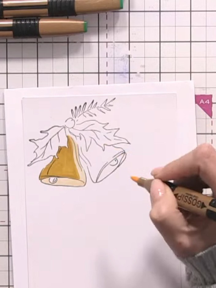 Step 5: Blend the medium and light colours together using circular motions with the light marker to soften the transit
