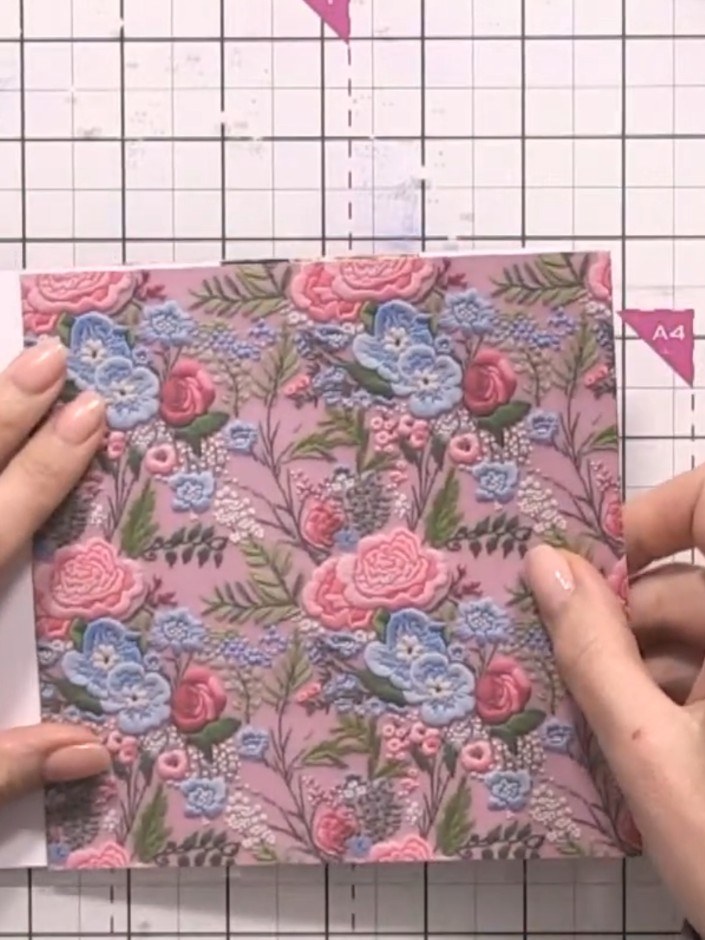 Step 8: If using single-sided paper, cut decorative pattern paper to cover the inside panels. Glue the decorative pape
