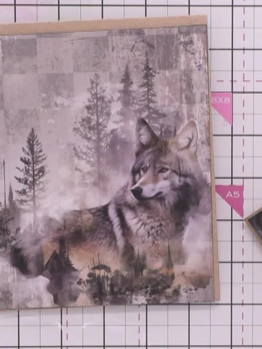 Great Outdoors Schablonenkarte mit Wolf-Maske - the finished project