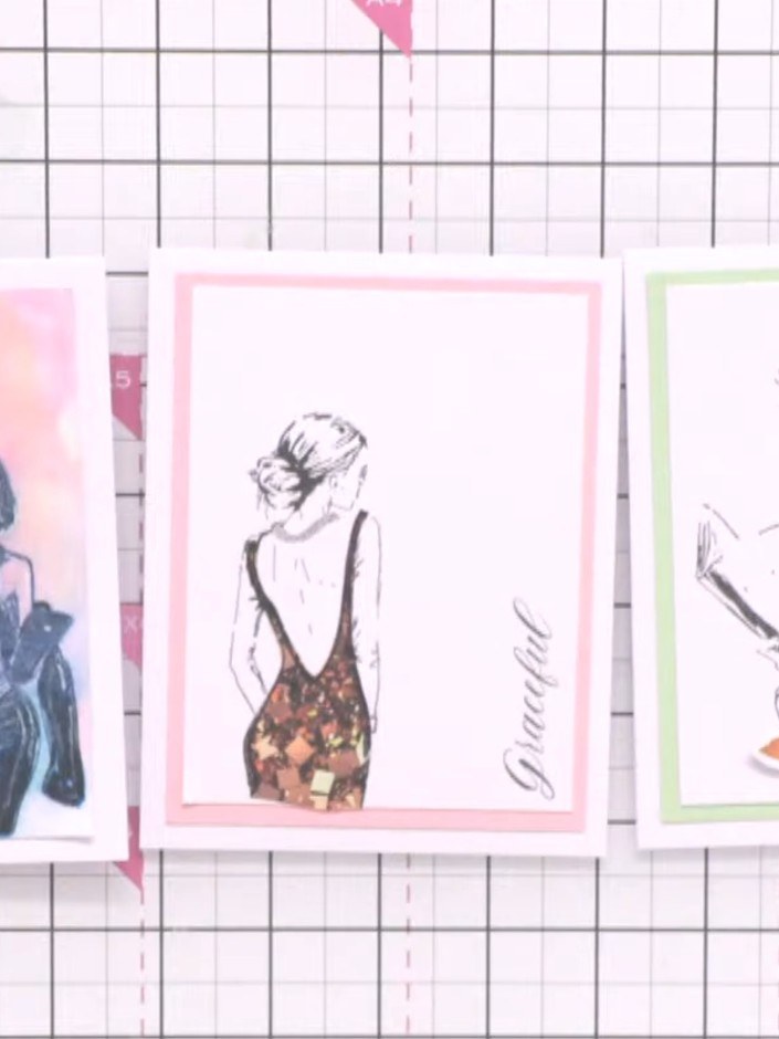 Layered Lady with Floral Embellishment Card - the finished project
