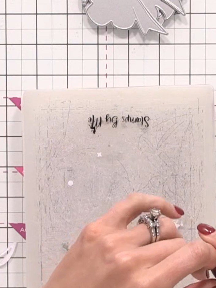 Step 3: Mix gold confetti ink with metallic watercolours and water to create a shimmery base colour. Apply the mixture